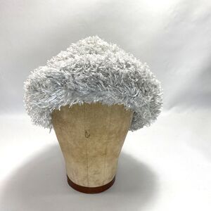 Y2K Knit Eyelash Gray Silver Cap Hat Beanie Women One Size Boho Festival Peasant